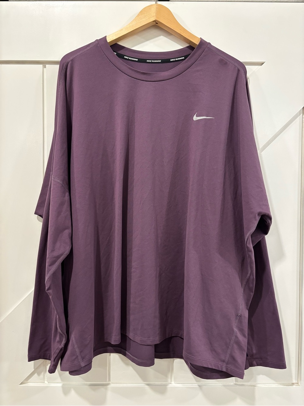 Nike Dri-FIT Women's 3X Plus Size Long Sleeve Running Shirt Purple GUC